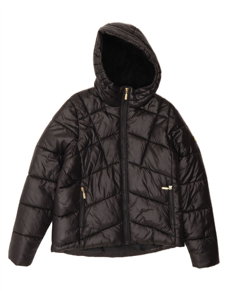 BARBOUR Girls Hooded Padded Jacket 14-15 Years 2XL Black Polyester Vintage Barbour and Second-Hand Barbour from Messina Hembry 