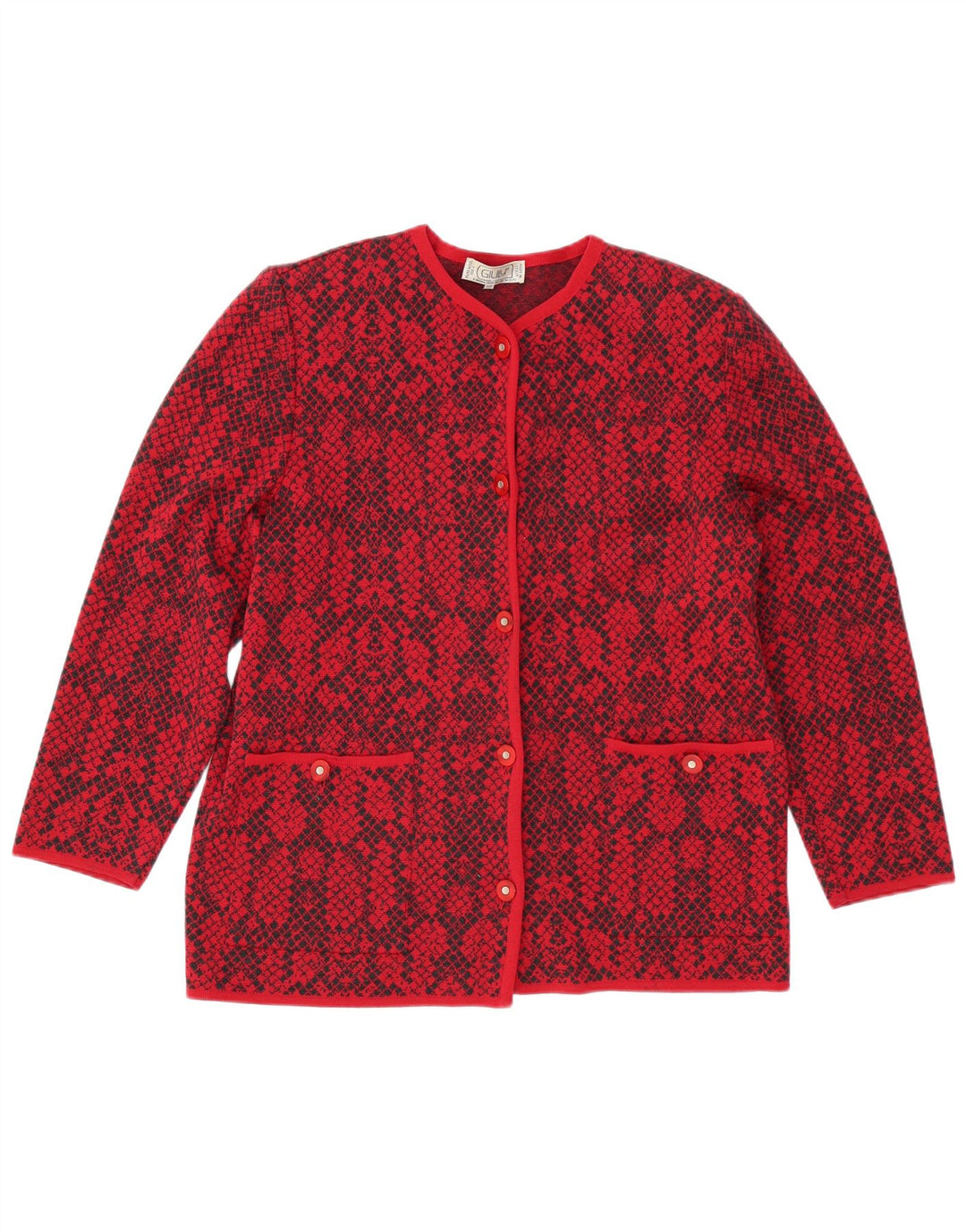 Giuly Женский кардиган-свитер IT 48 XL Красный Fair Isle Wool