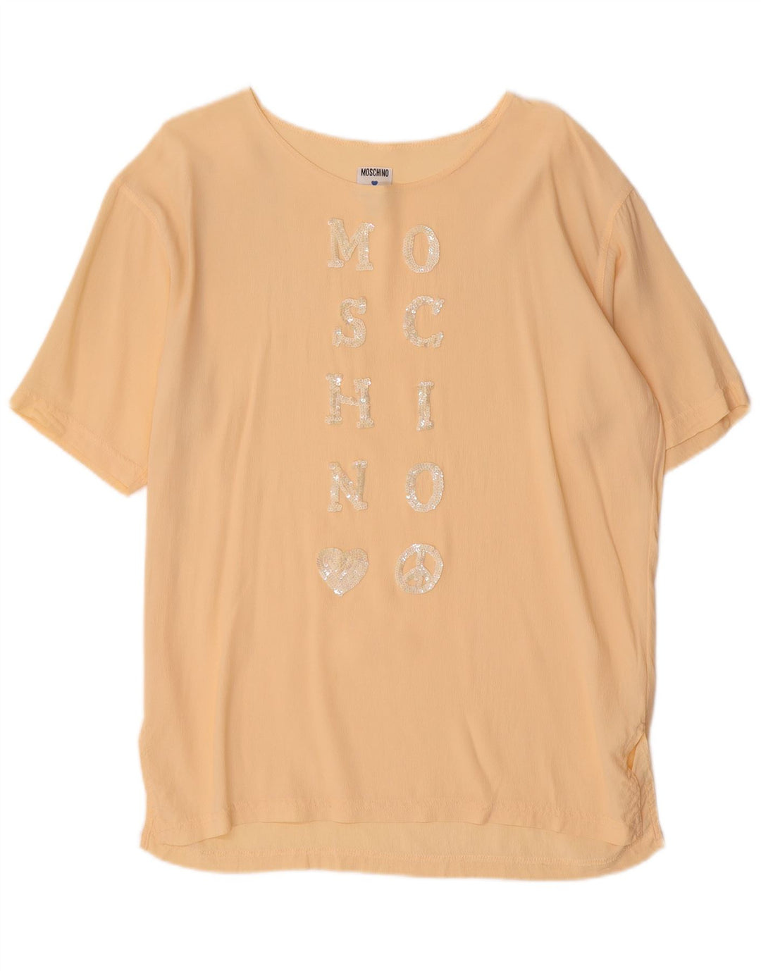 Женская блузка с рисунком Moschino Top UK 14, средний желтый ацетат