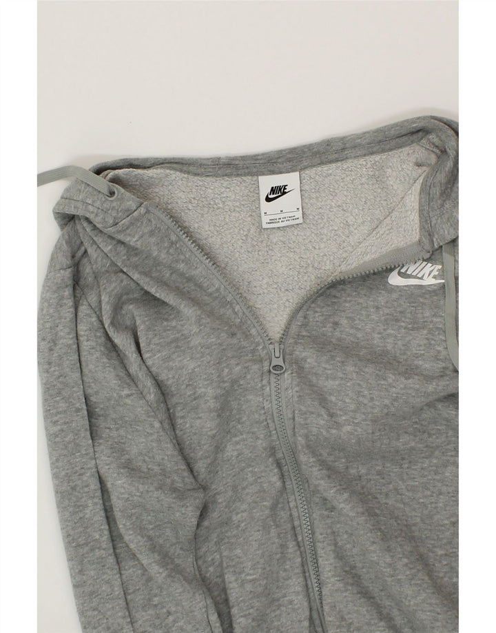 NIKE Womens Zip Hoodie Sweater UK 14 Medium Grey Cotton Vintage Nike and Second-Hand Nike from Messina Hembry 