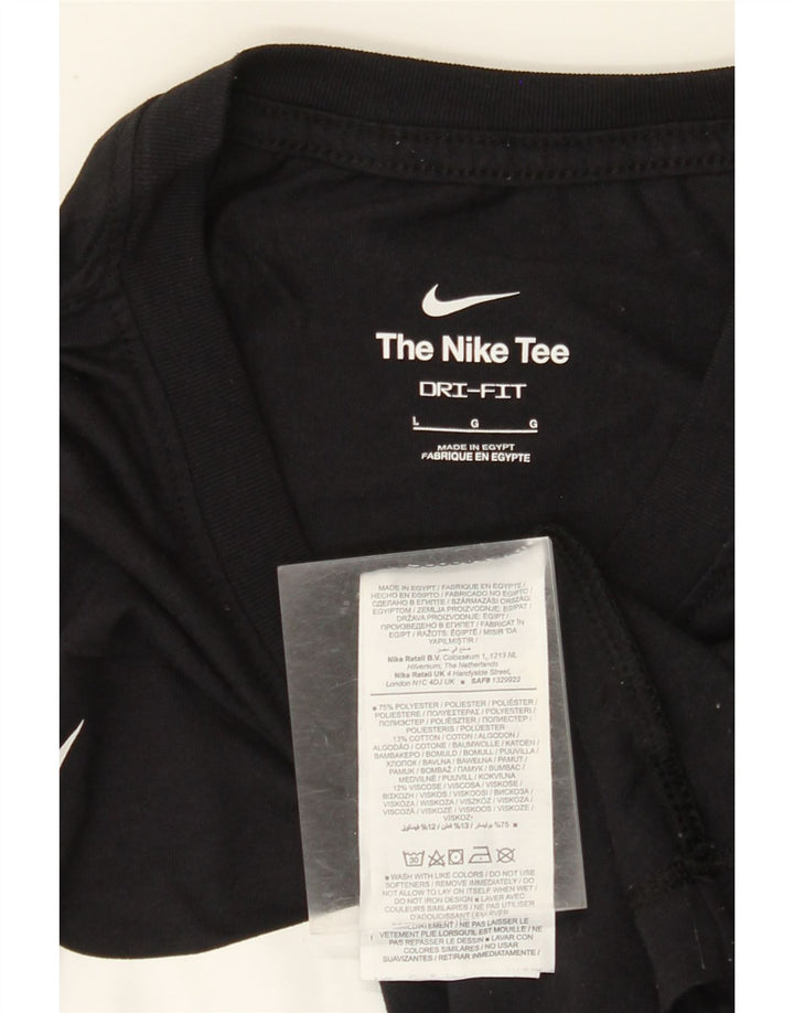 Мужская футболка NIKE Dri Fit с рисунком, большой черный хлопковый топ