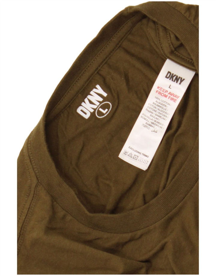 Мужская футболка Dkny, большой хлопок цвета хаки