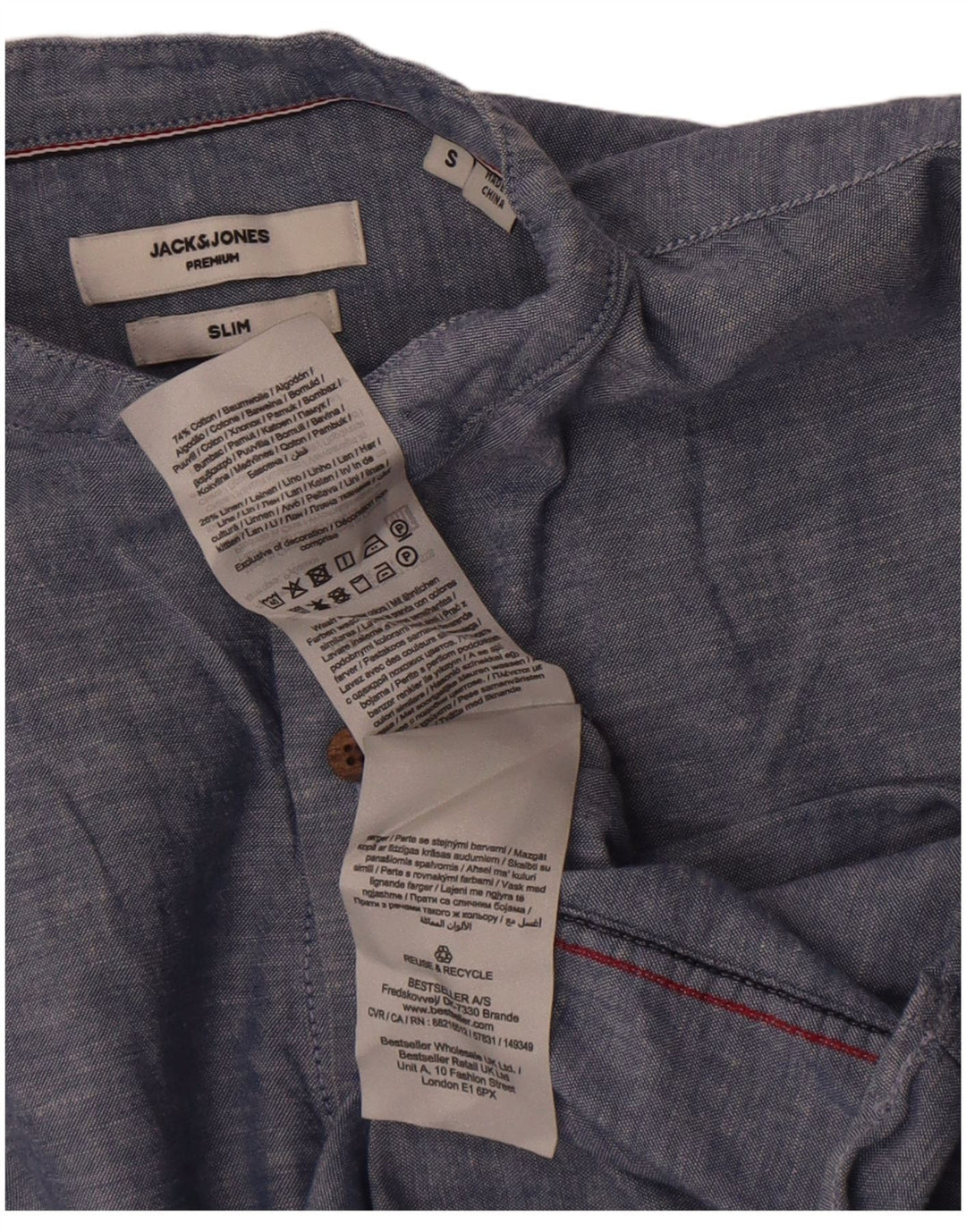 Мужская тонкая пуловерная рубашка премиум-класса Jack & Jones, маленькая, темно-синяя, в крапинку