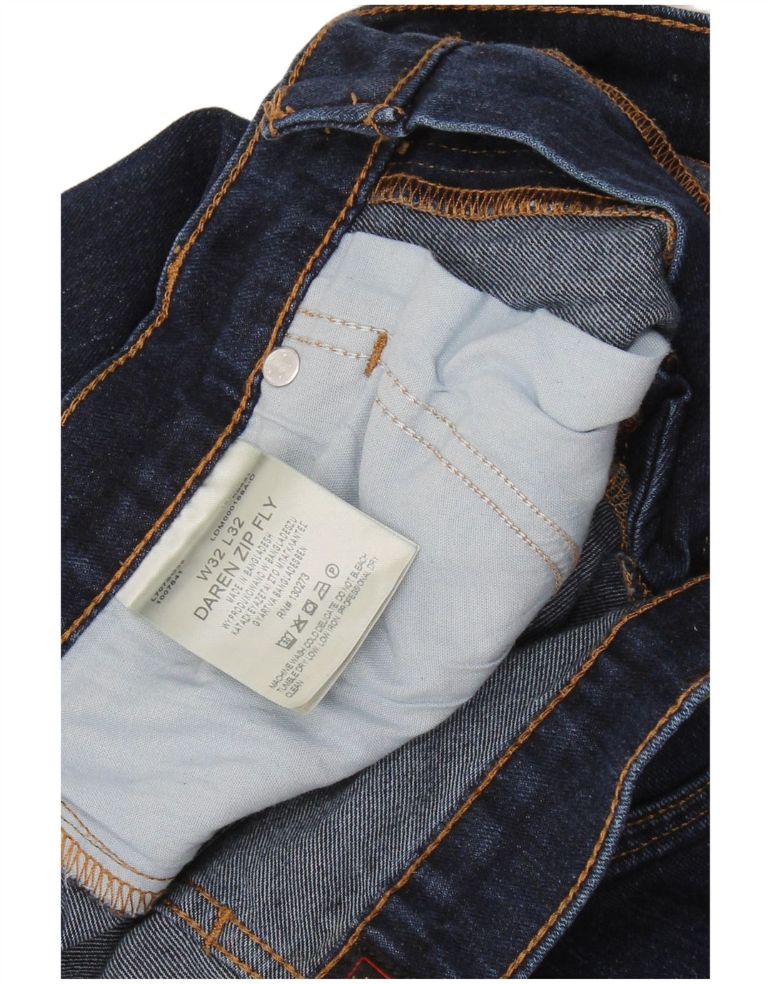 Мужские прямые джинсы LEE Daren с молнией W32 L32, темно-синий хлопок