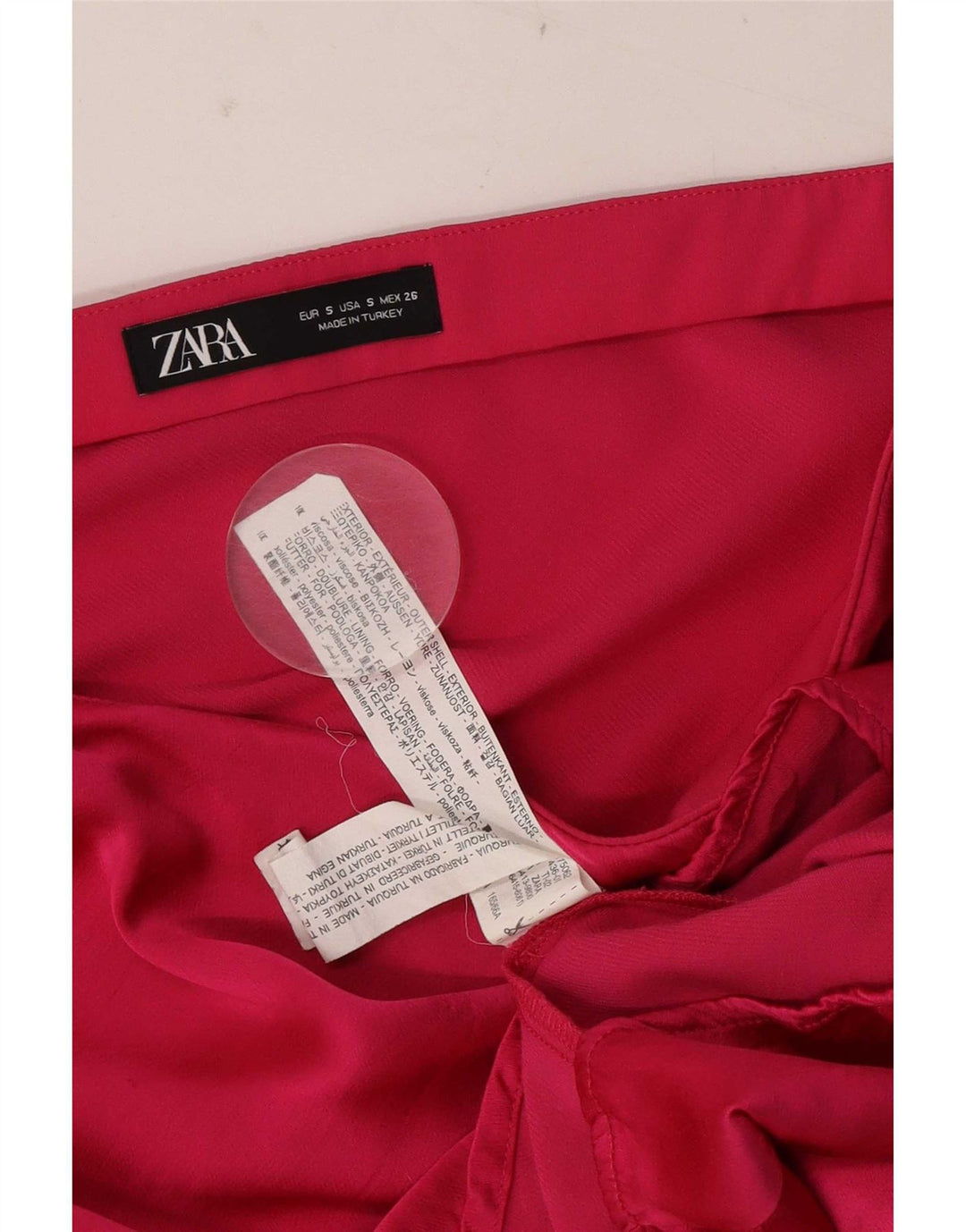 Женская мини-юбка Zara, маленькая W26, розовая вискоза