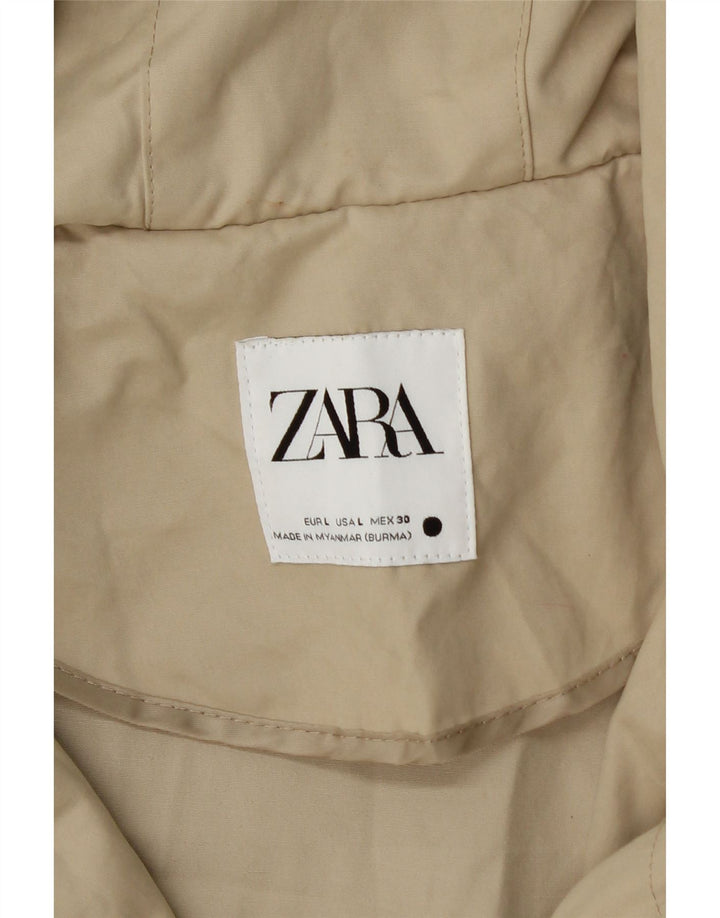 Женская парка большого размера Zara UK 16, большая, бежевая