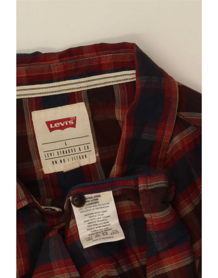 Мужская рубашка Levi's в крупную разноцветную клетку из хлопка