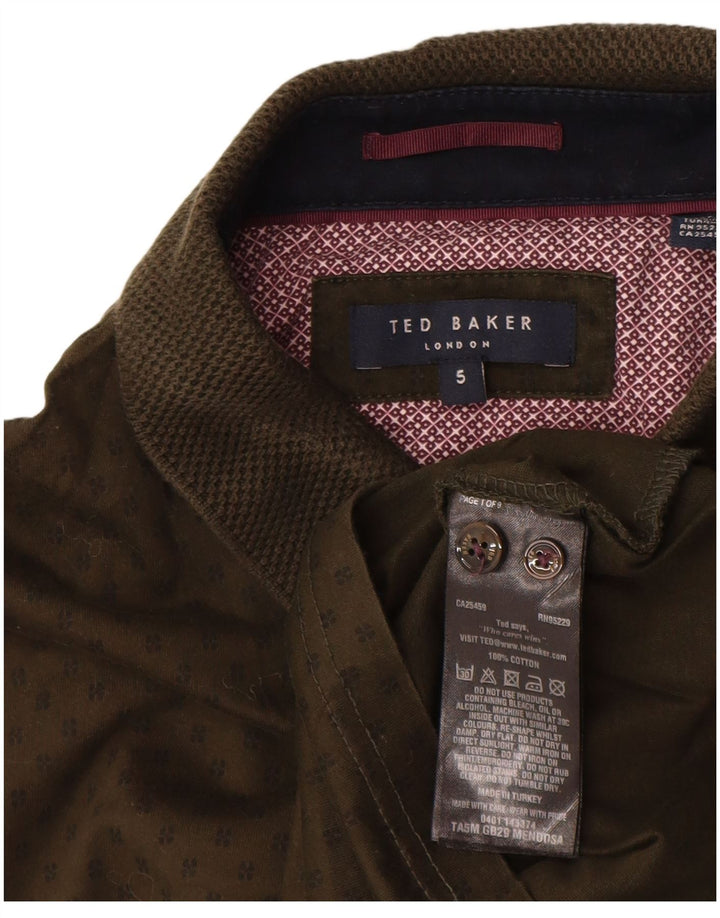 Мужская рубашка-поло Ted Baker, размер 5 XL, хаки, пятнистый хлопок