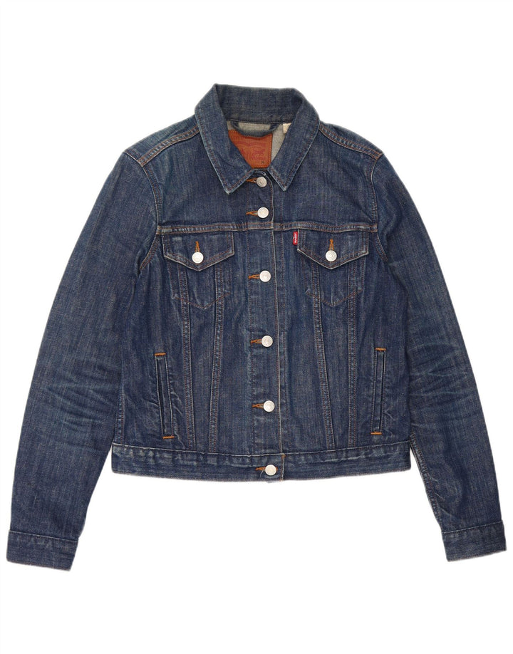 Женская укороченная джинсовая куртка Levi's UK 12, средний синий