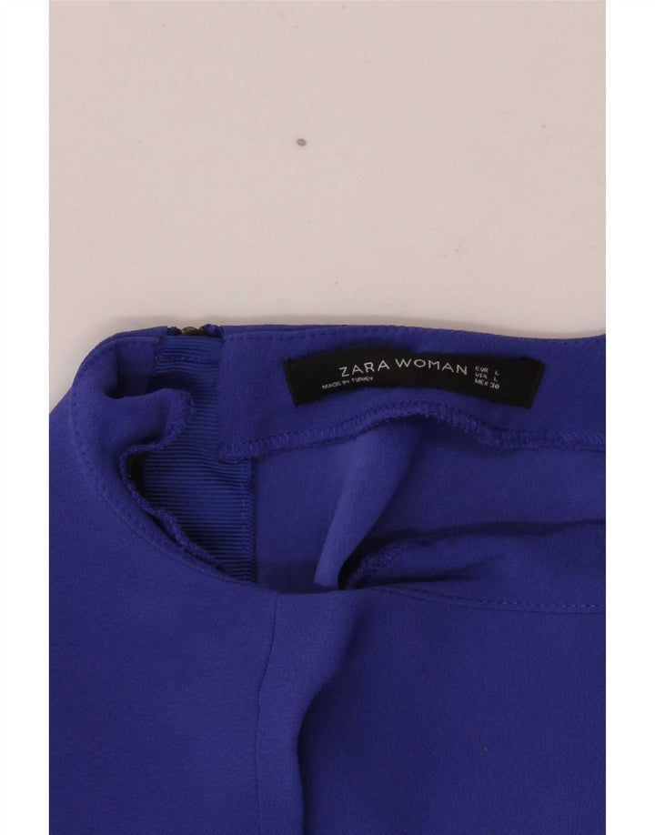 Женская блузка оверсайз с рукавом 3/4 Zara UK 16, большой синий цвет