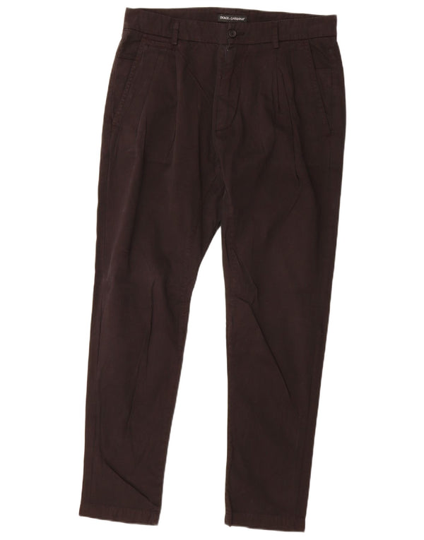 Мужские брюки-чиносы Dolce & Gabbana Slim Fit IT 44 XS W32 L29, черный хлопок