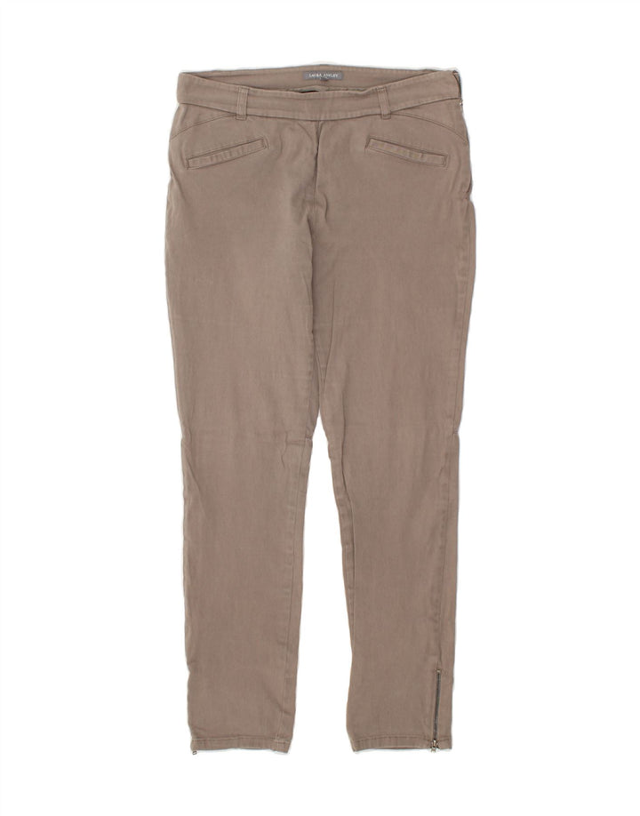 LAURA ASHLEY Womens Slim Trousers UK 12 Medium W32 L30  Beige Cotton | Vintage Laura Ashley | Thrift | Second-Hand Laura Ashley | Used Clothing | Messina Hembry 
