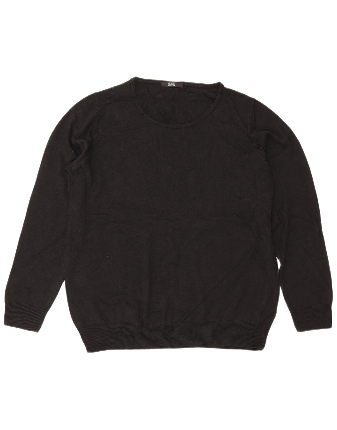 Женский свободный джемпер с круглым вырезом MARKS & SPENCER UK 18 XL, черный