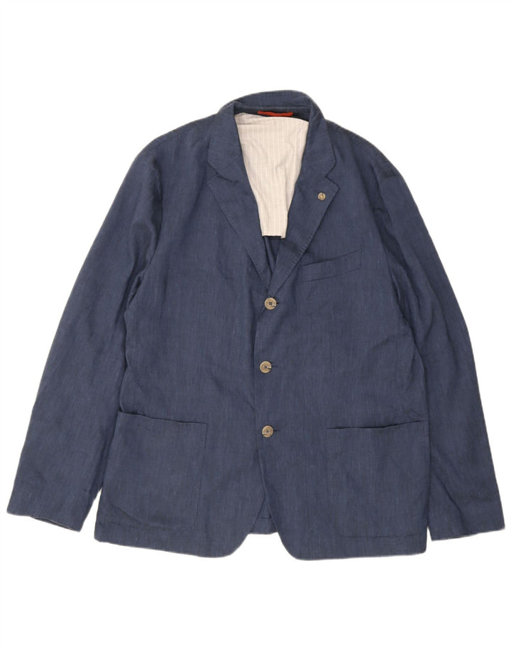 Мужской пиджак с 3 пуговицами Ted Baker, размер 6, 2XL, синий лен
