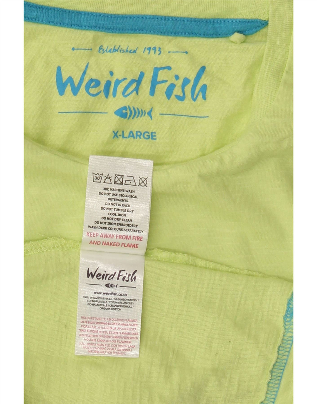 Мужская футболка Weird Fish Top XL, зеленый хлопок