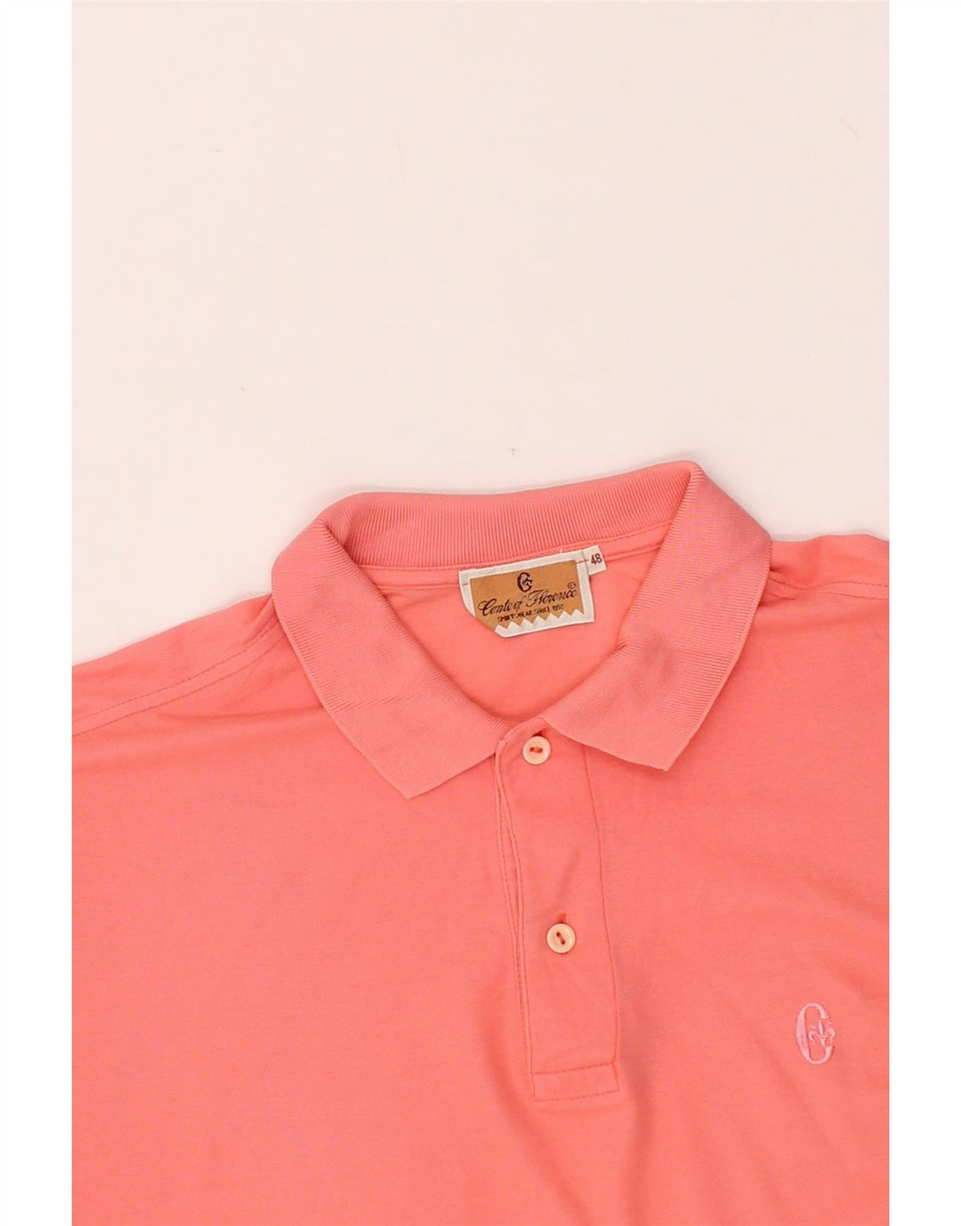 CONTE OF FLORENCE Mens Polo Shirt IT 48 Medium Pink Vintage Conte of Florence and Second-Hand Conte of Florence from Messina Hembry 