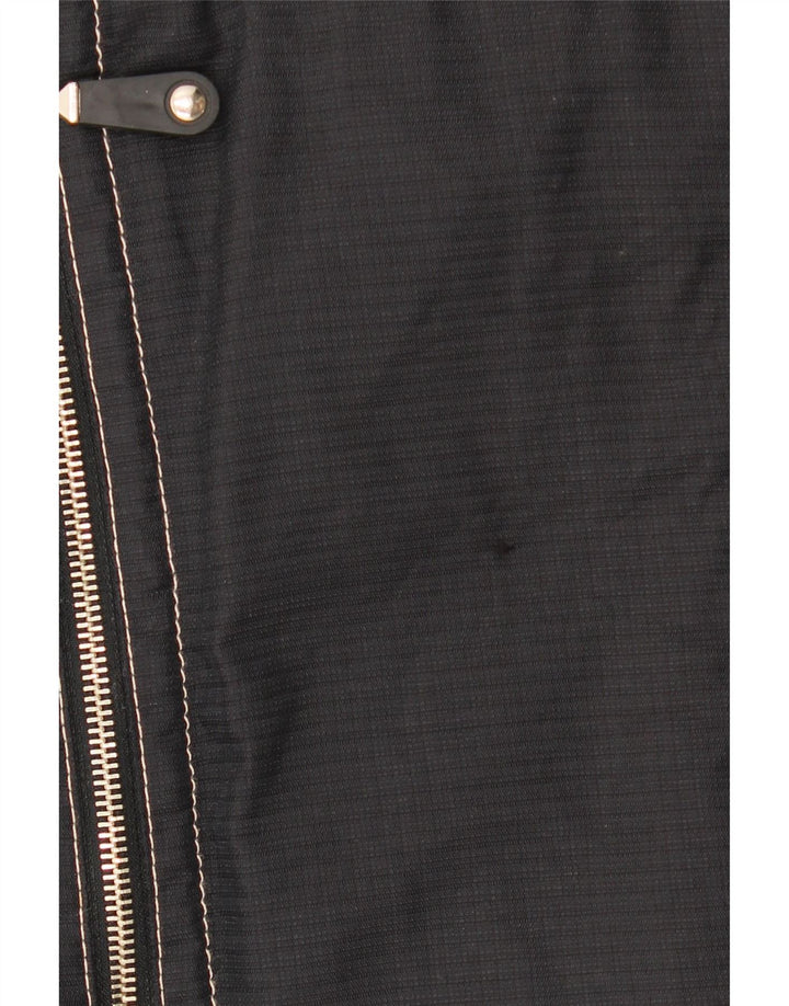 Винтажная женская куртка-ветровка оверсайз IT 44, средний черный полиамид