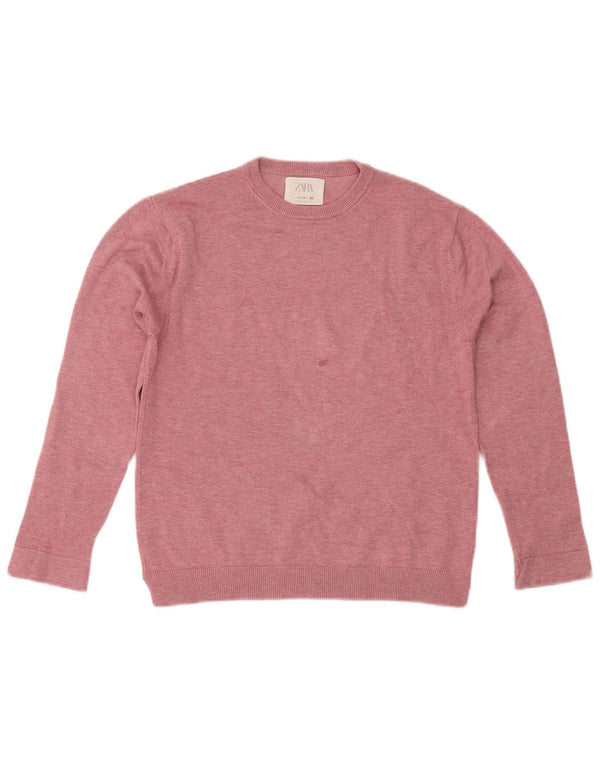 Джемпер с круглым вырезом Zara для девочек, 11–12 лет, розовый вискоза