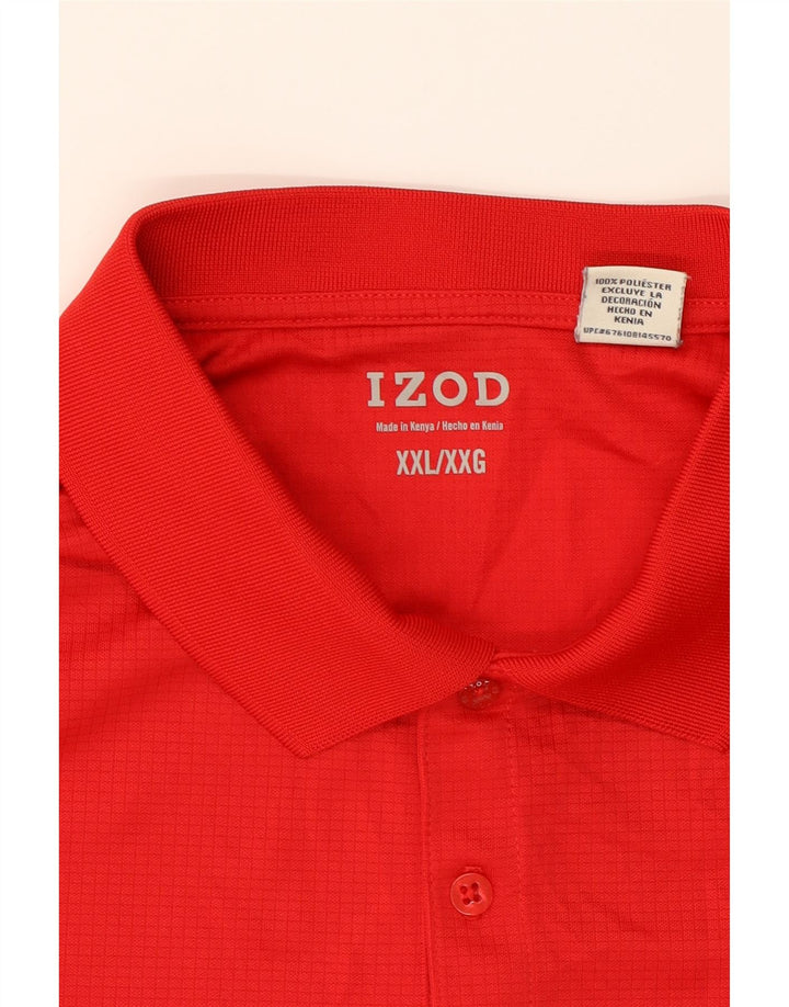 IZOD Mens Grant Fit Polo Shirt 2XL Red Polyester Vintage Izod and Second-Hand Izod from Messina Hembry 