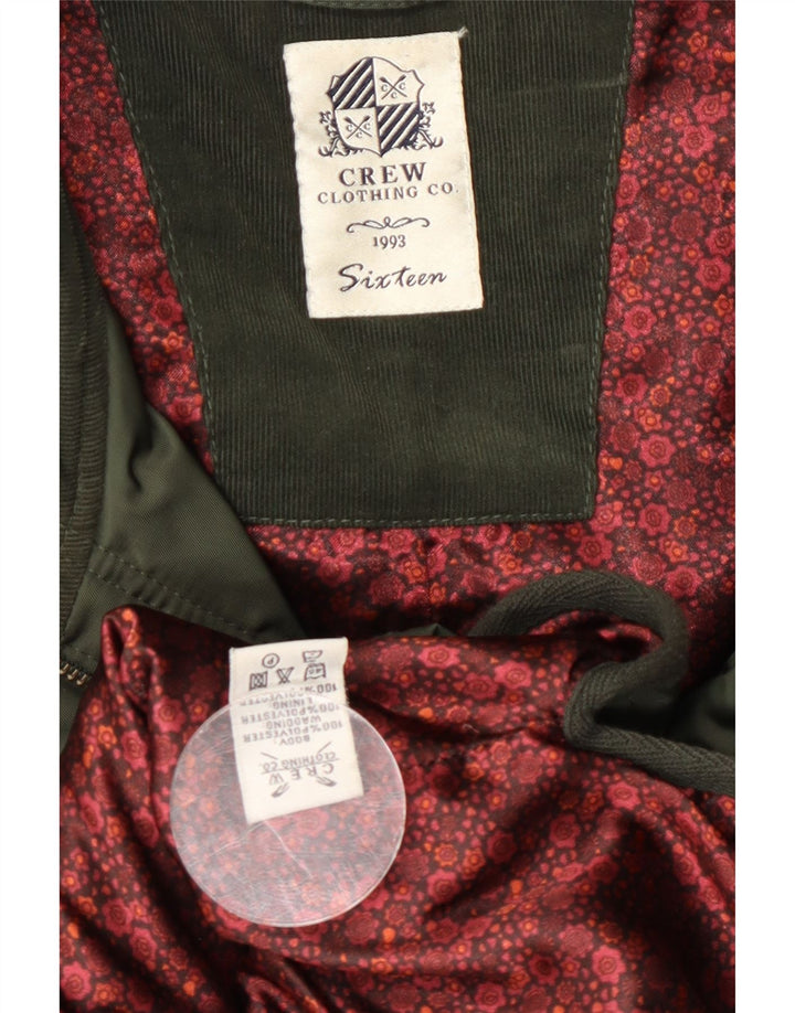 Crew Clothing Женская стеганая куртка в стиле милитари, Великобритания 16, большой зеленый полиэстер