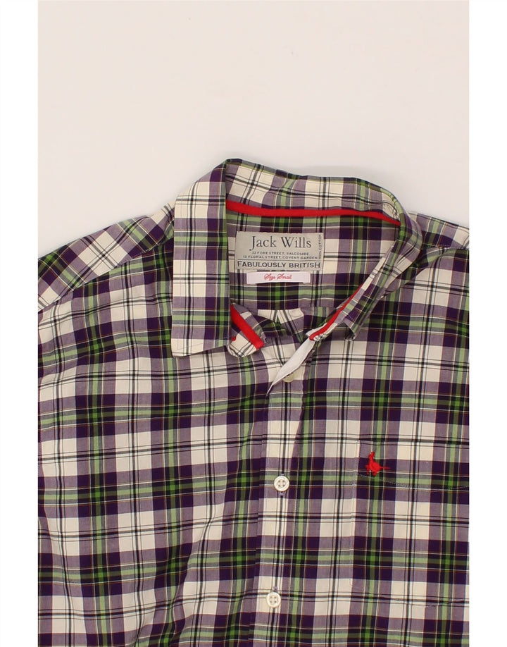 JACK WILLS Mens Shirt Small Purple Check Cotton Vintage Jack Wills and Second-Hand Jack Wills from Messina Hembry 