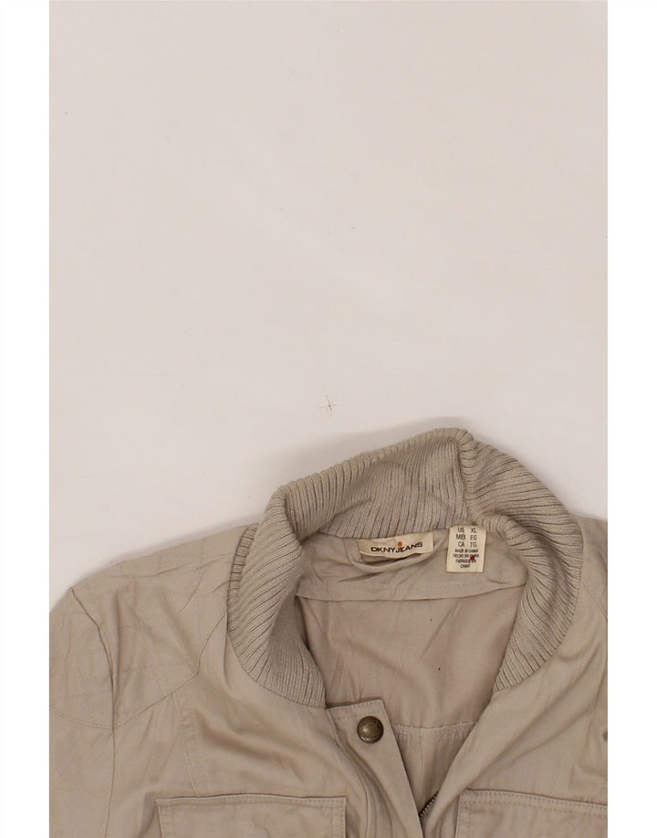 DKNY Womens Utility Jacket UK 18 XL Grey Cotton Vintage Dkny and Second-Hand Dkny from Messina Hembry 