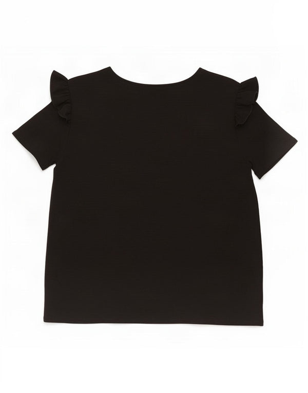Женская блузка Zara Top UK 12, средний черный полиэстер