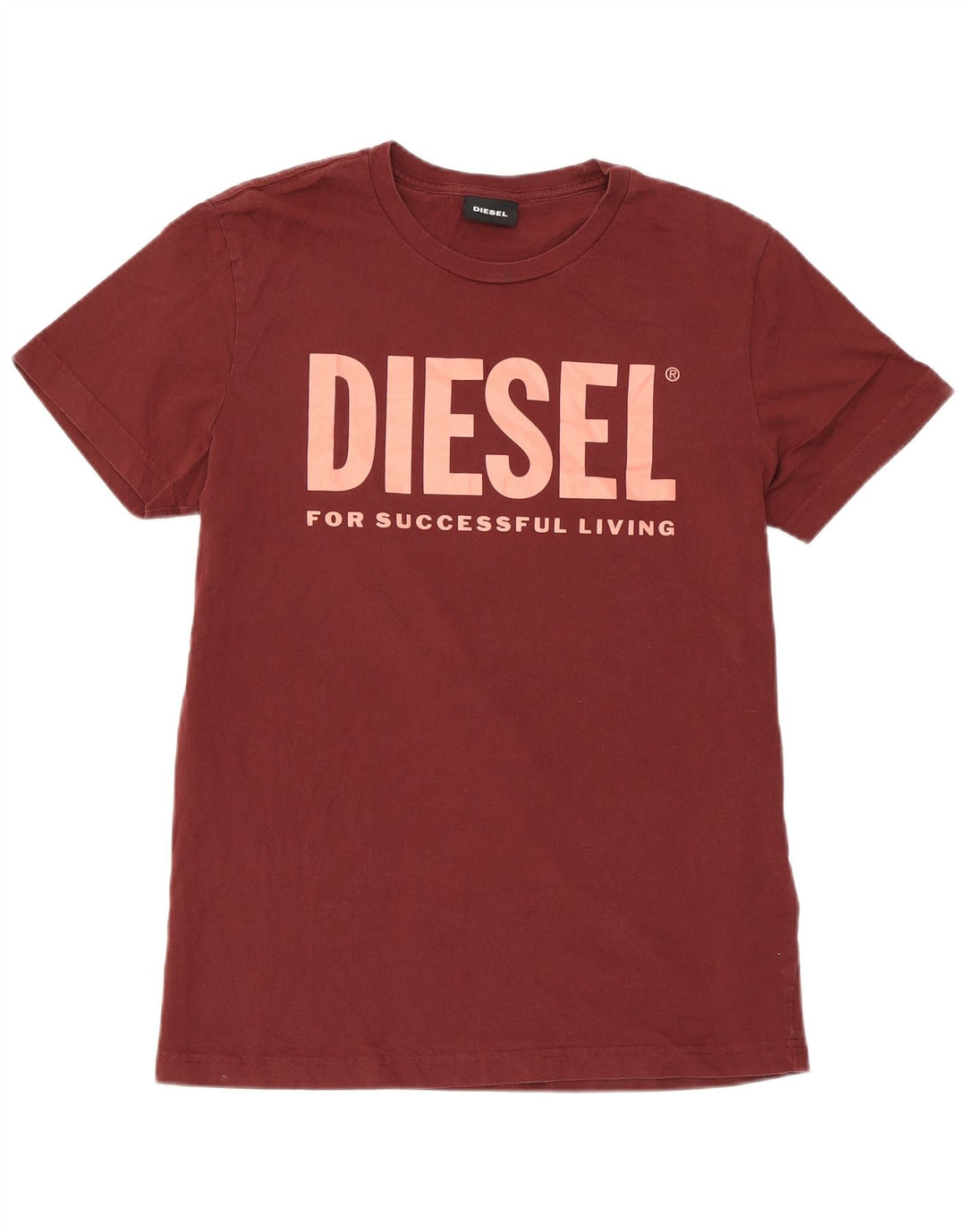 Мужская футболка с рисунком Diesel Top Medium Burgundy Cotton