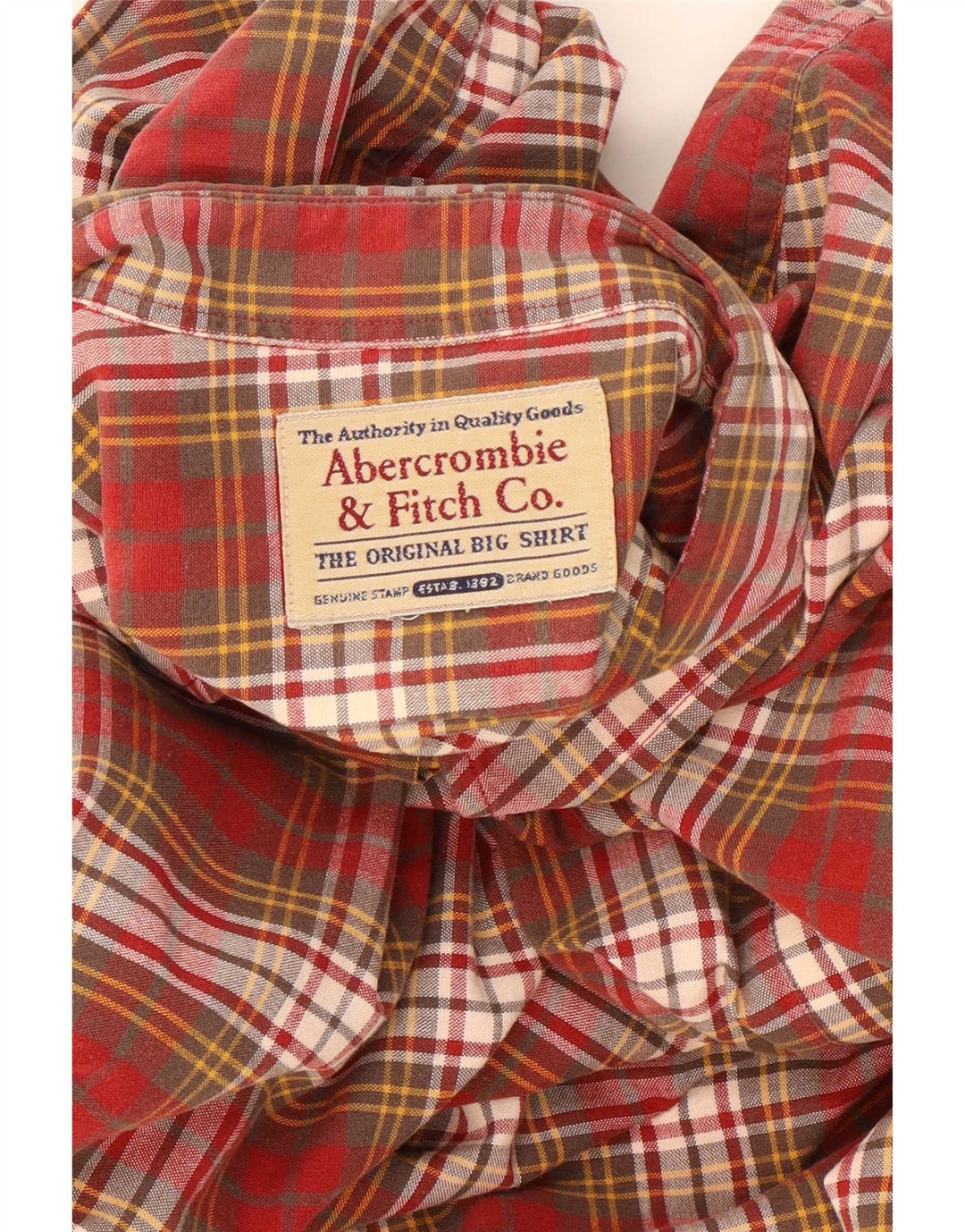 Мужская большая рубашка Abercrombie & Fitch 2XL в красную клетку