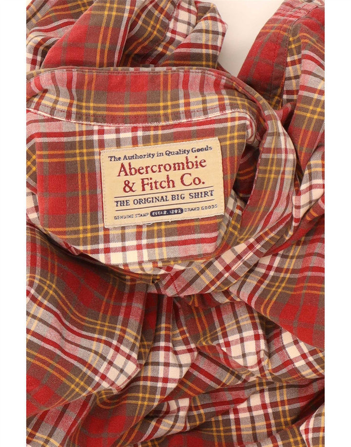 Мужская большая рубашка Abercrombie & Fitch 2XL в красную клетку