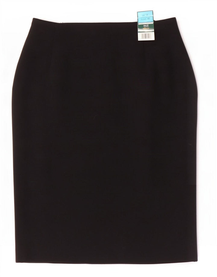 Женская юбка-карандаш Marks & Spencer UK 14 Medium W28 Черная вискоза