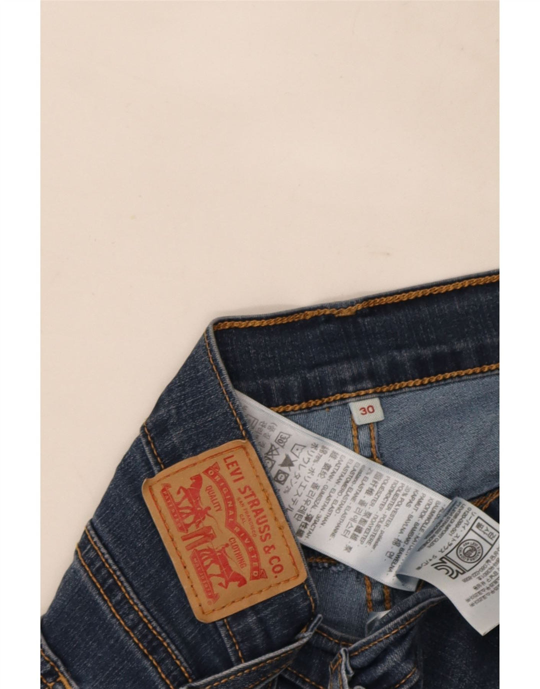 Женские джинсовые шорты Levi's W30, хлопковые, среднего синего цвета