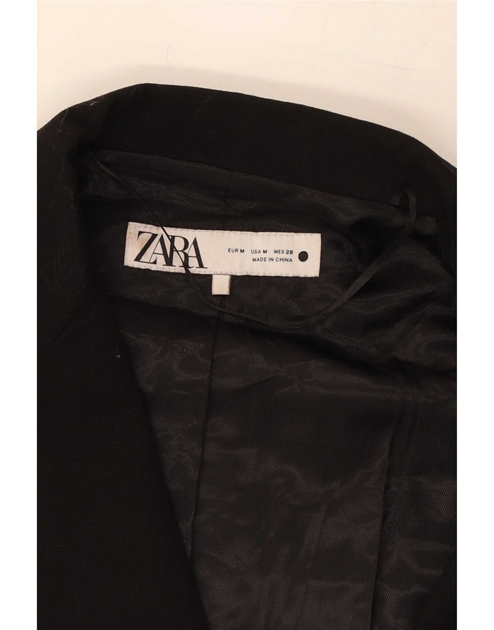 Женский пиджак Zara на 2 пуговицах UK 14, средний черный из вискозы