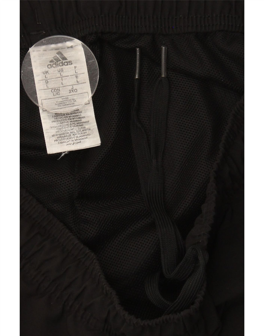 ADIDAS Mens Sport Shorts Large Black Polyester
