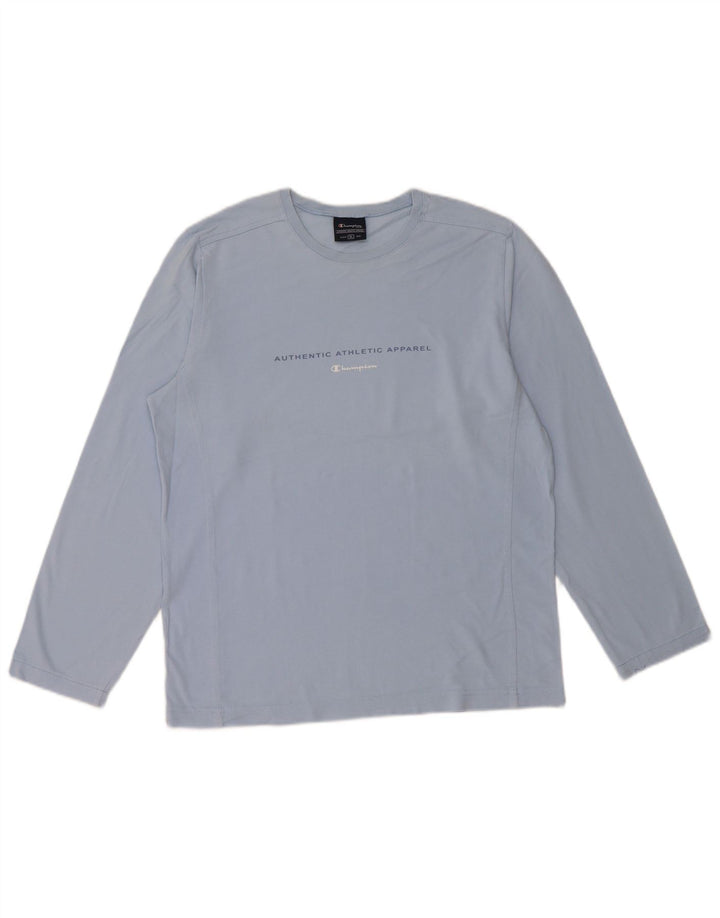 Женский топ Champion с длинным рукавом и рисунком, Великобритания, синий хлопок 18 XL