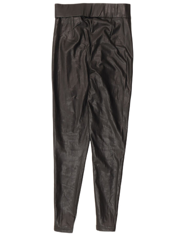 Женские узкие брюки из искусственной кожи Marks & Spencer UK 8, маленькие W26 L28, черные