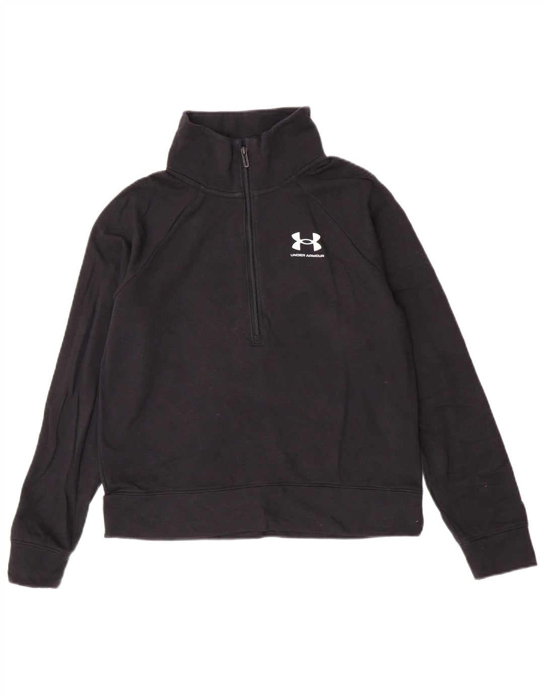 Женский спортивный пуловер с воротником на молнии Under Armour, топ UK 10, маленький черный