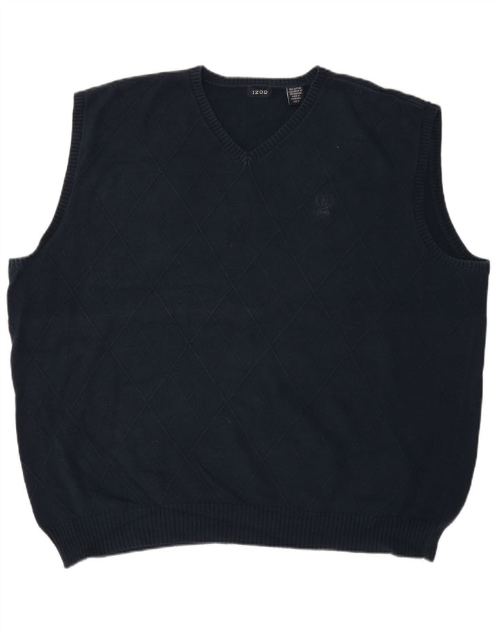 Мужская майка Izod с высоким жилетом 2XL, темно-синий, хлопок с узором аргайл/ромб