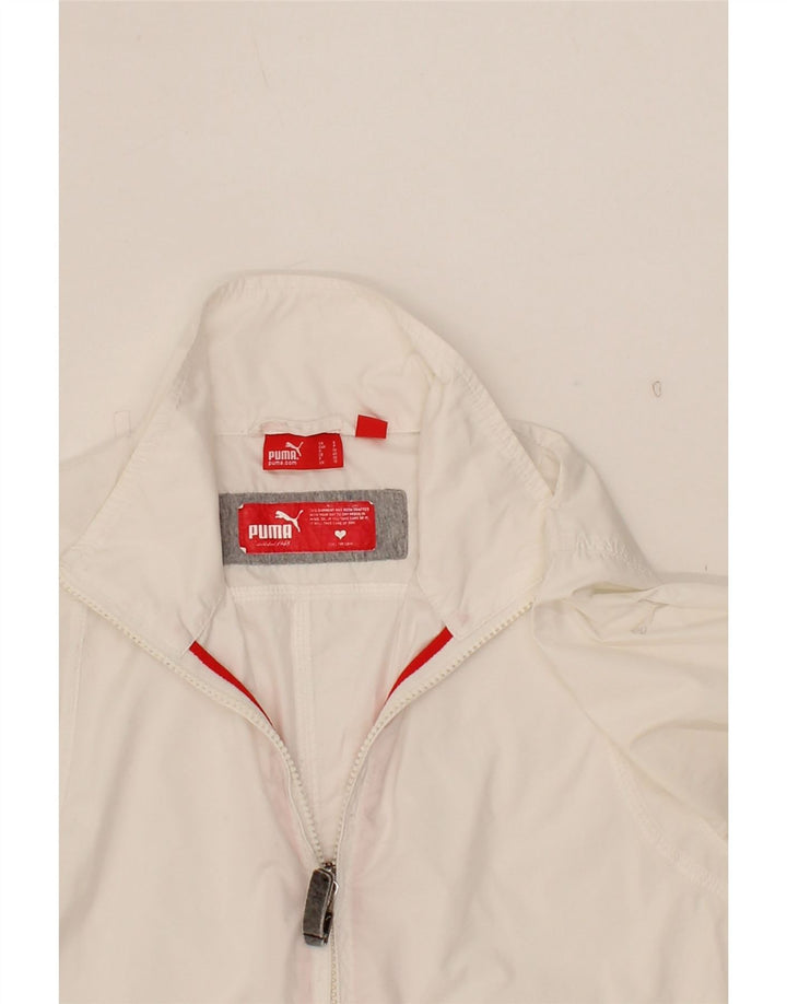 PUMA Womens Bomber Jacket UK 10 Small White Polyester Vintage Puma and Second-Hand Puma from Messina Hembry 