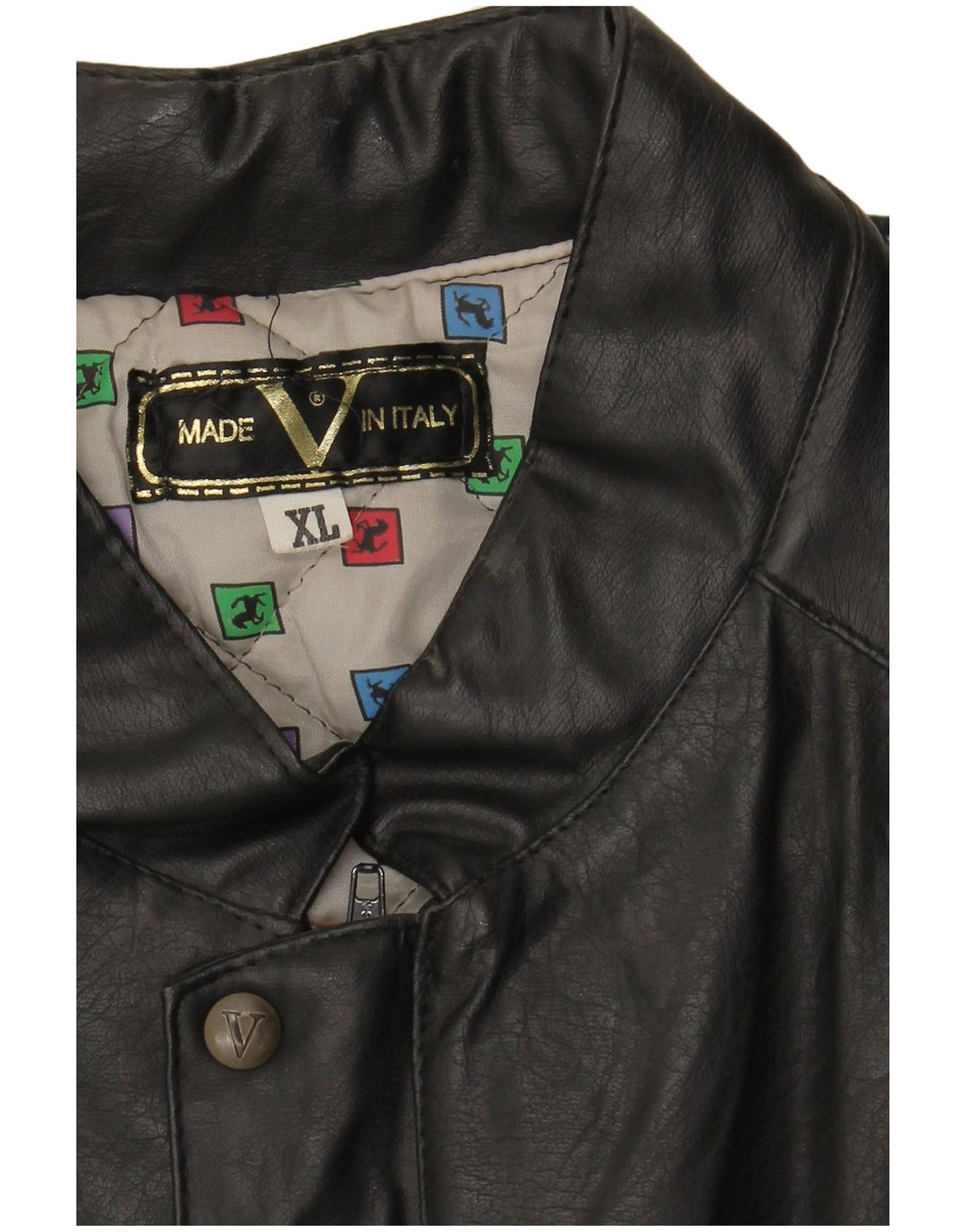 Мужская кожаная куртка VINTAGE UK 42 XL черная