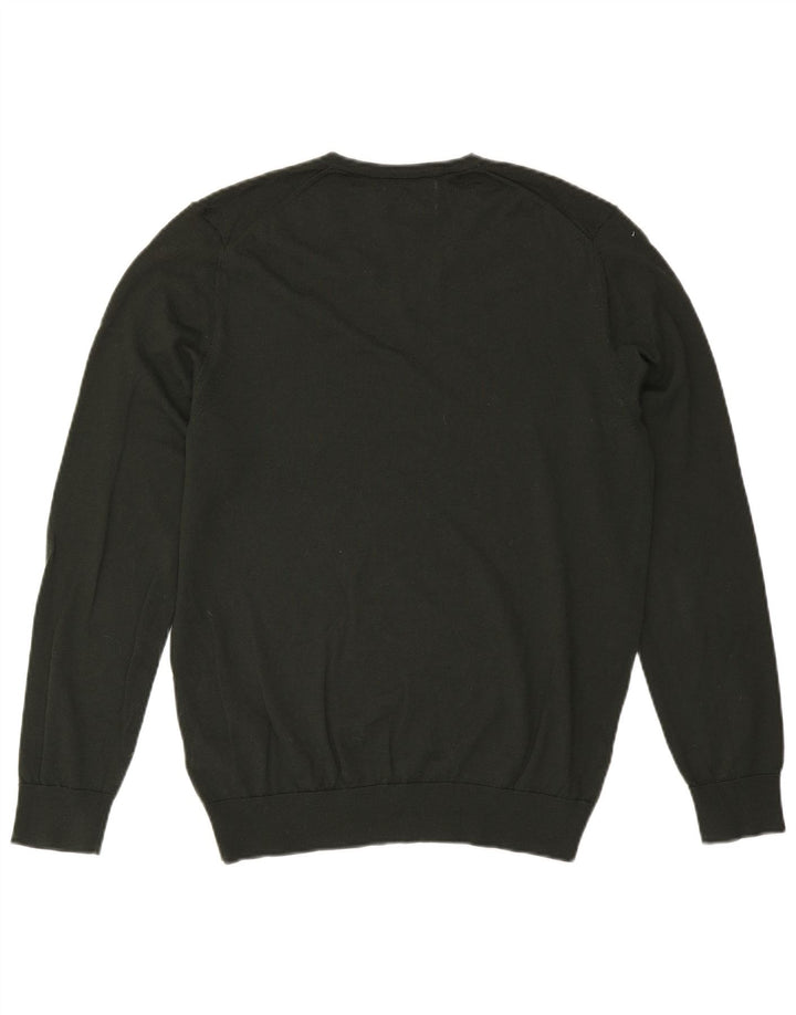 Мужской джемпер с v-образным вырезом Marks & Spencer, большой шерстяной свитер цвета хаки