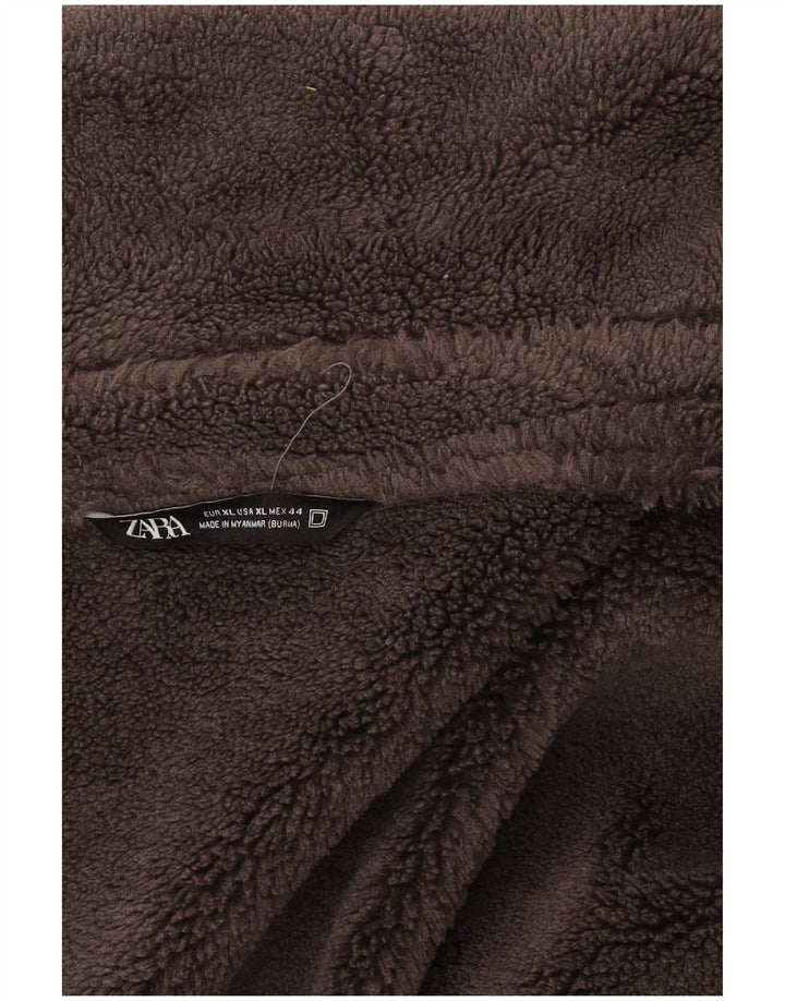 Мужская куртка из шерпы Zara UK 42 XL, серый полиэстер