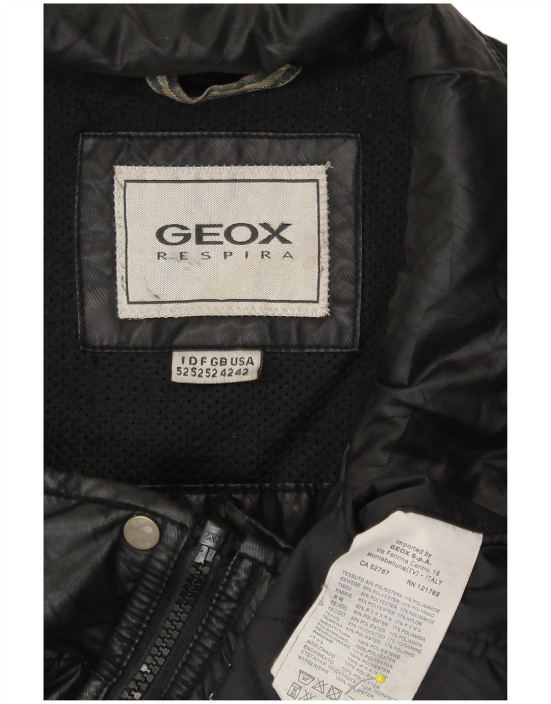 Мужская куртка-бомбер Geox Respira UK 42 XL, черный полиэстер