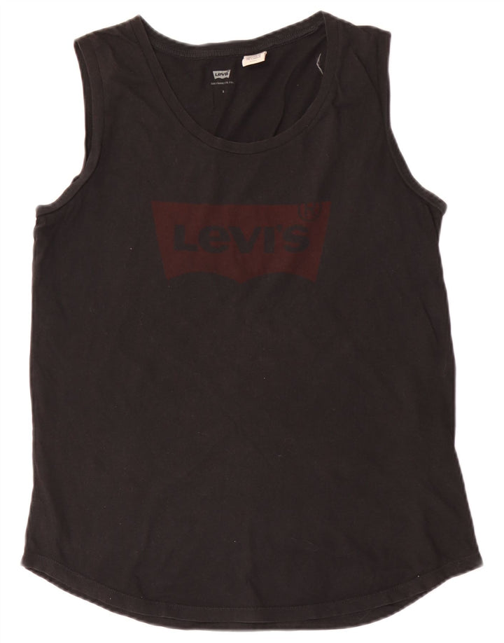 Женский жилет с рисунком Levi's Top UK 10, маленький, черный, хлопок