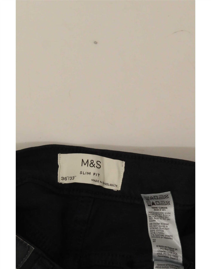 Мужские узкие джинсы Marks & Spencer W36 L33 темно-синие, хлопок
