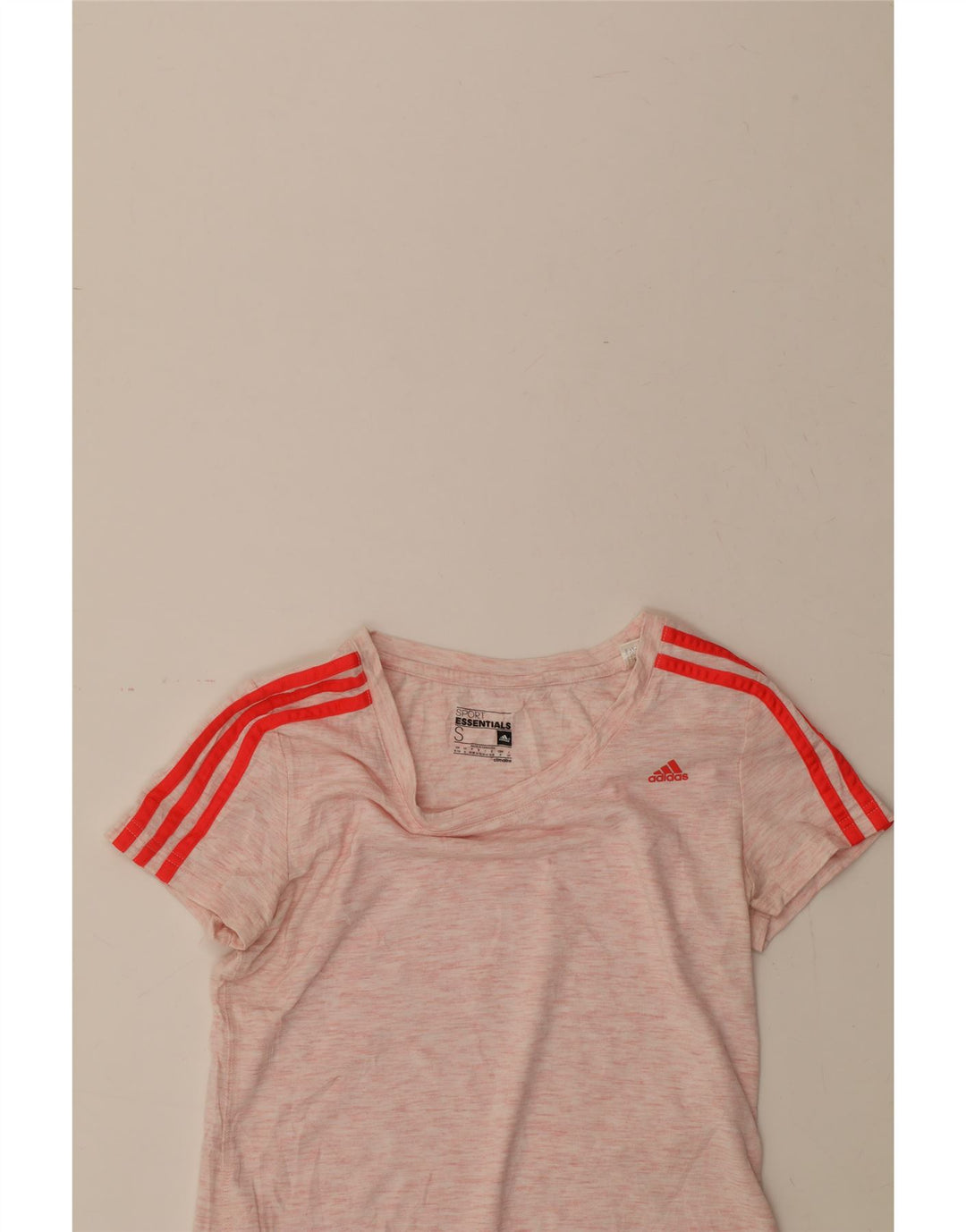 ADIDAS Womens T-Shirt Top UK 10 Small Pink Flecked Polyester Vintage Adidas and Second-Hand Adidas from Messina Hembry 