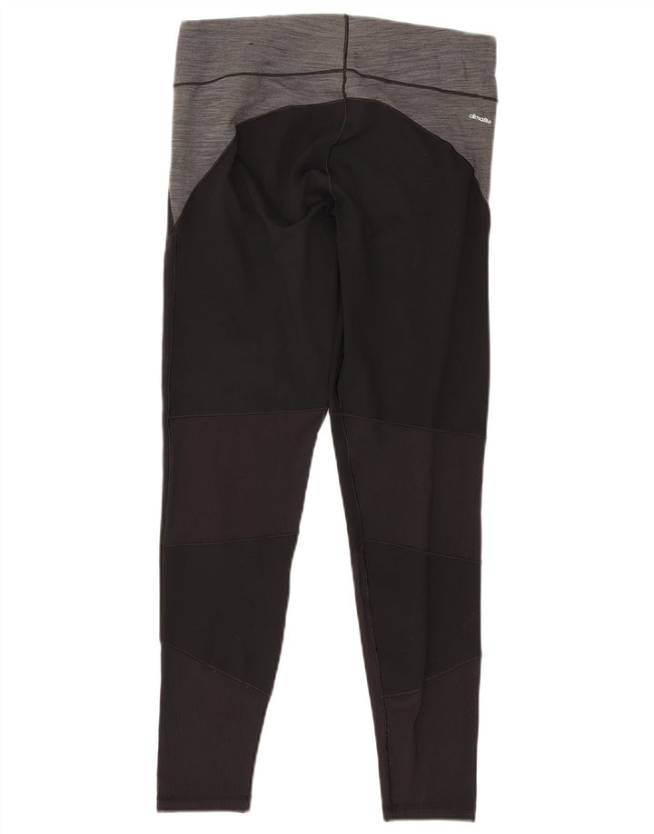 ADIDAS Womens Climalite Leggings UK 12/14 Medium Black Colourblock