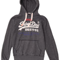 Мужской джемпер с капюшоном Superdry, маленький серый, хлопковый