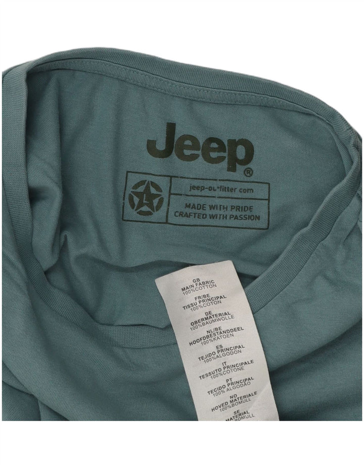 Мужская футболка с рисунком Jeep, большая синяя хлопковая футболка