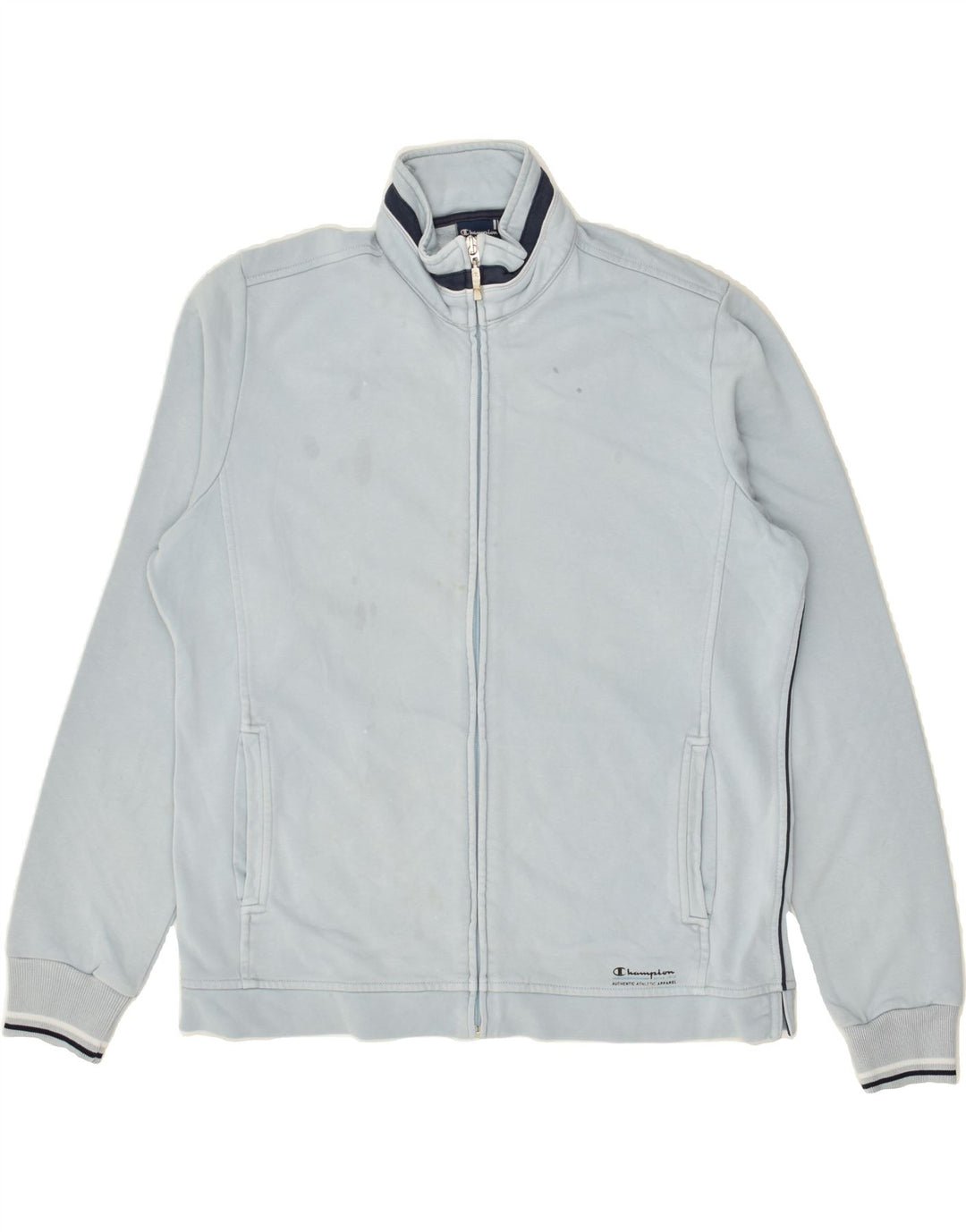 CHAMPION Womens Tracksuit Top Jacket UK 16 Large Blue Cotton | Vintage Champion | Thrift | Second-Hand Champion | Used Clothing | Messina Hembry 